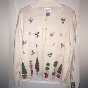 Christmas Cream Colored Holiday Sweater